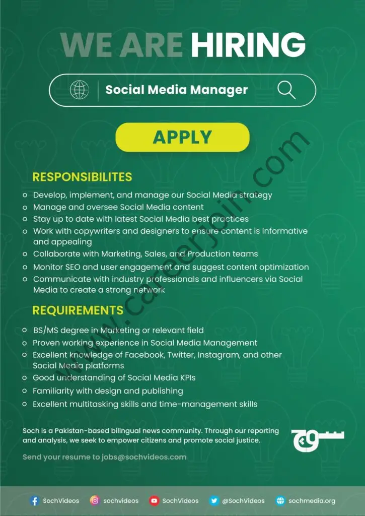 Soch Pakistan Jobs Social Media Manager 01