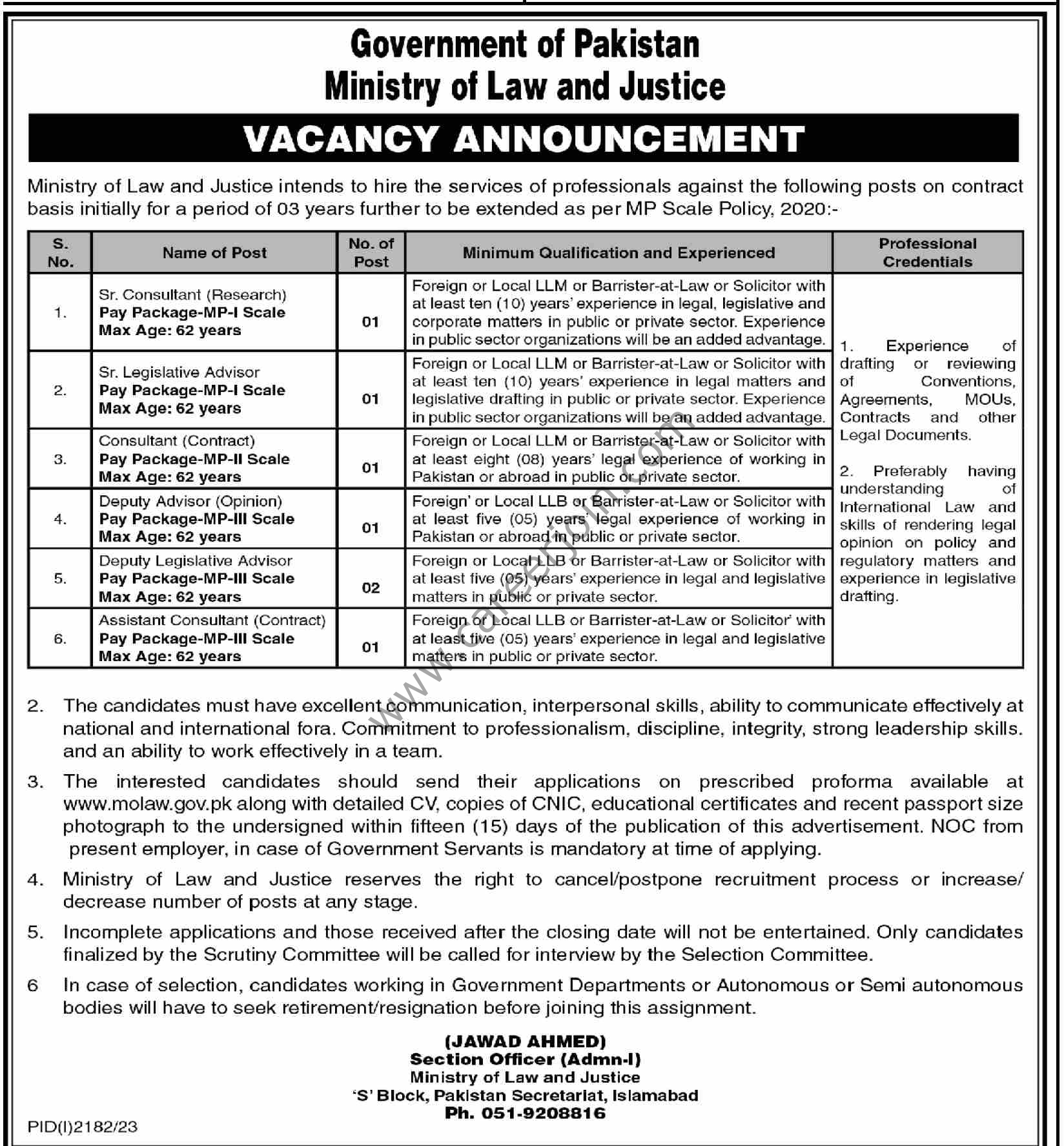 Ministry Of Law Justice Jobs 08 October 2023 Dawn ?v=1696784488