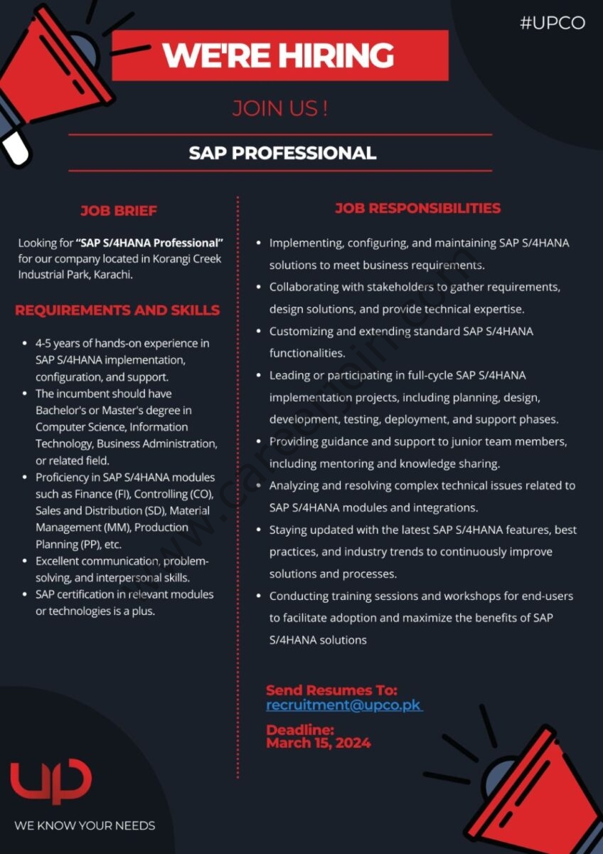 Universal Packaging Pvt Ltd Jobs SAP Professional 1