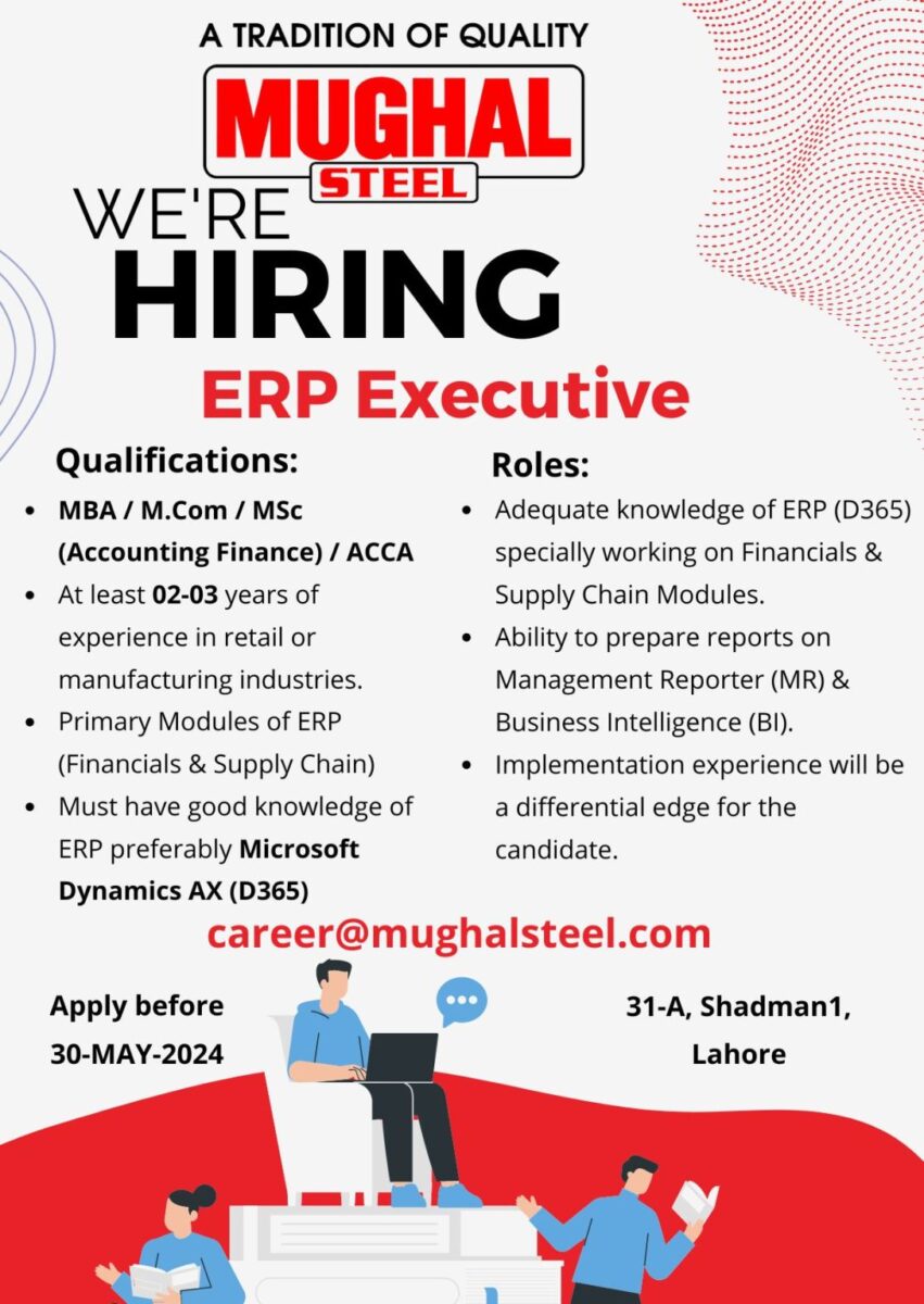 Mughal Steel Jobs ERP Executive 1