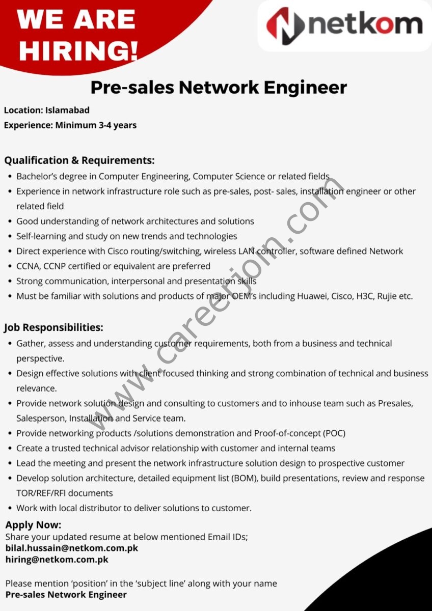 Netkom Technologies (Pvt) Ltd Jobs June 2024 2