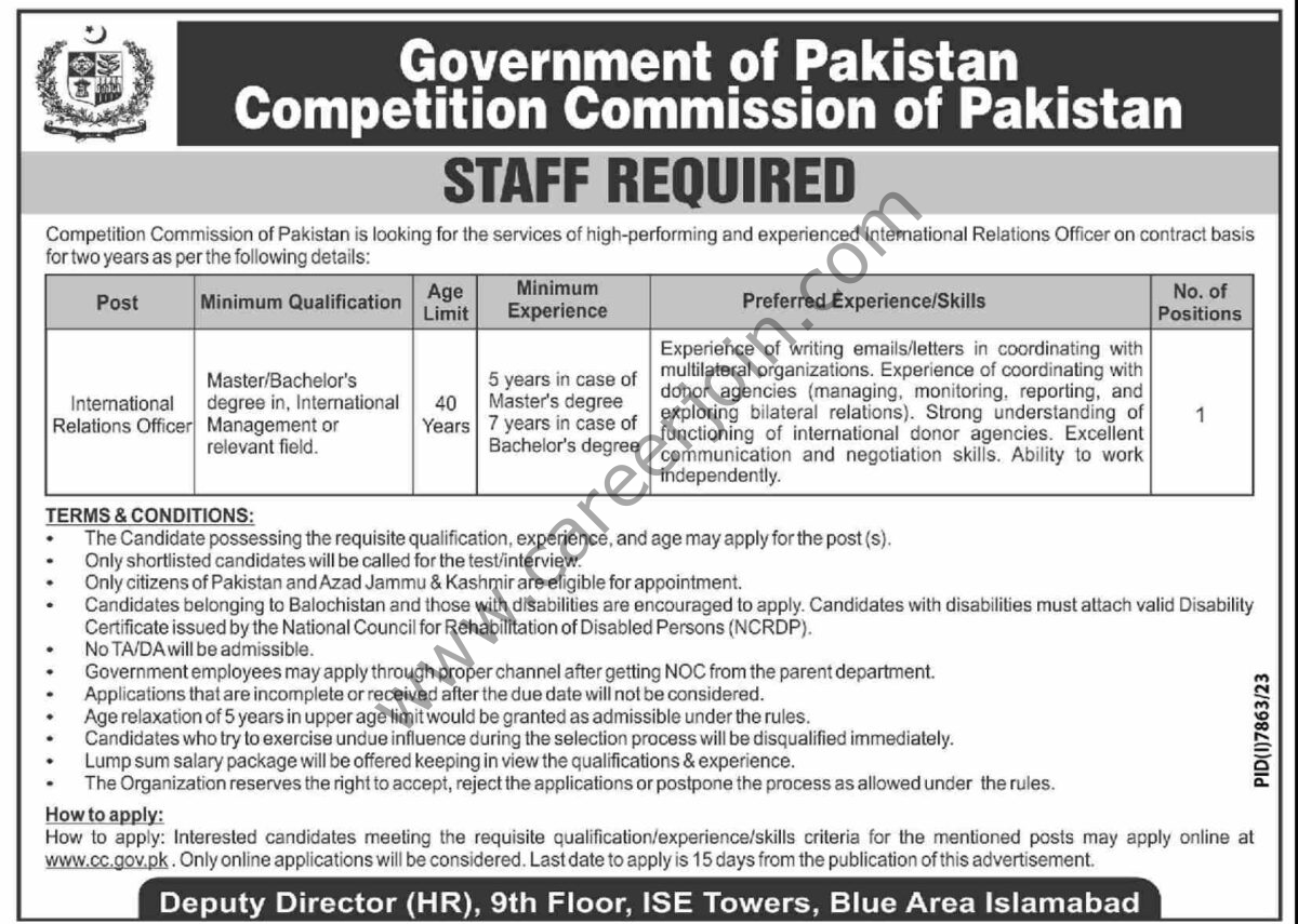 Competition Commission Of Pakistan Jobs 16 June 2024 Dawn 1