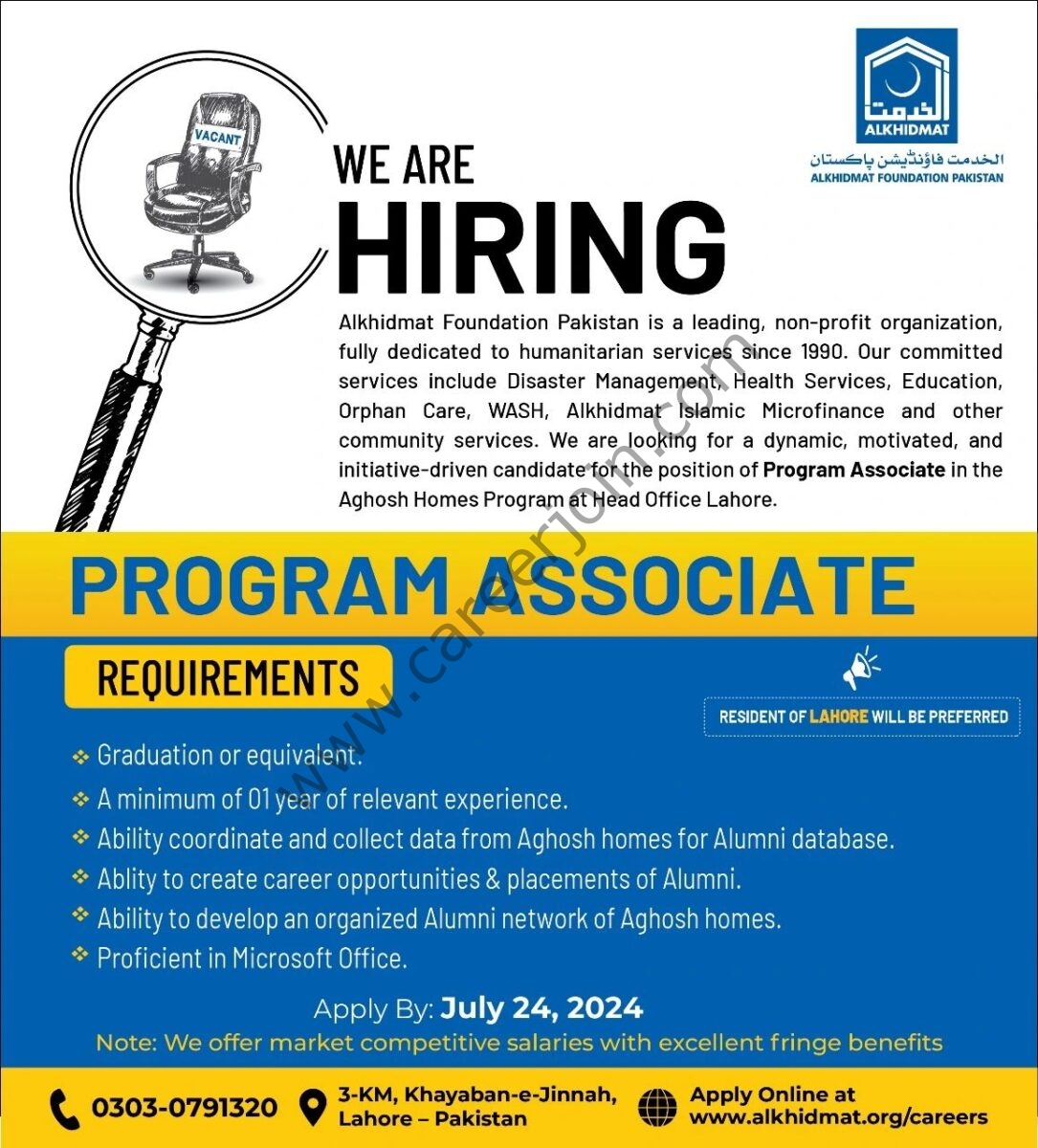 Alkhidmat Foundation Pakistan Jobs July 2024 1