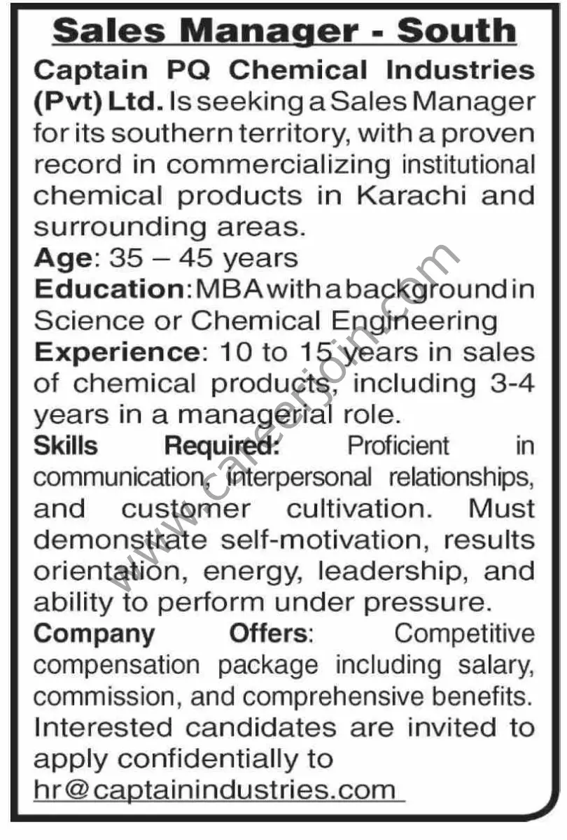 Captain PQ Chemical Industries Pvt Ltd Jobs 28 July 2024 Dawn 1