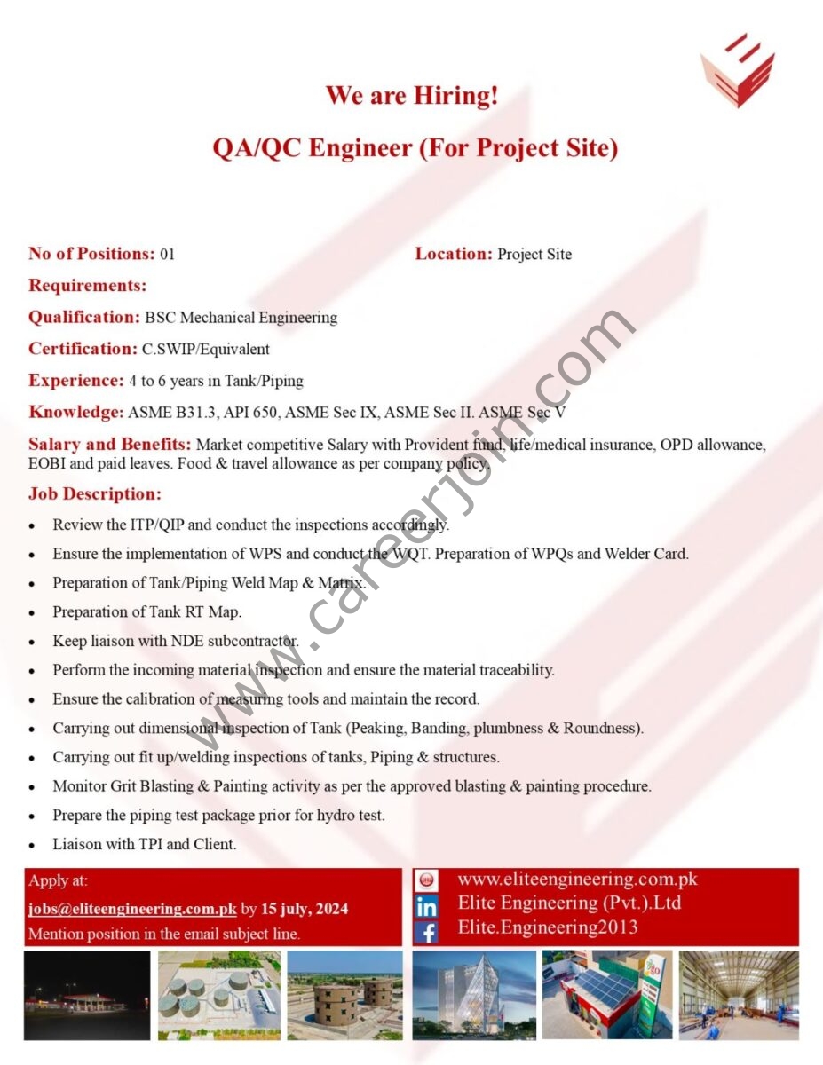 Elite Engineering Pvt Ltd Jobs QA / QC Engineer 1