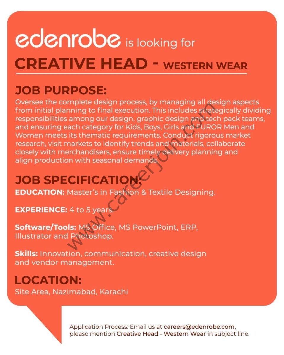 Edenrobe Jobs Creative Head 1