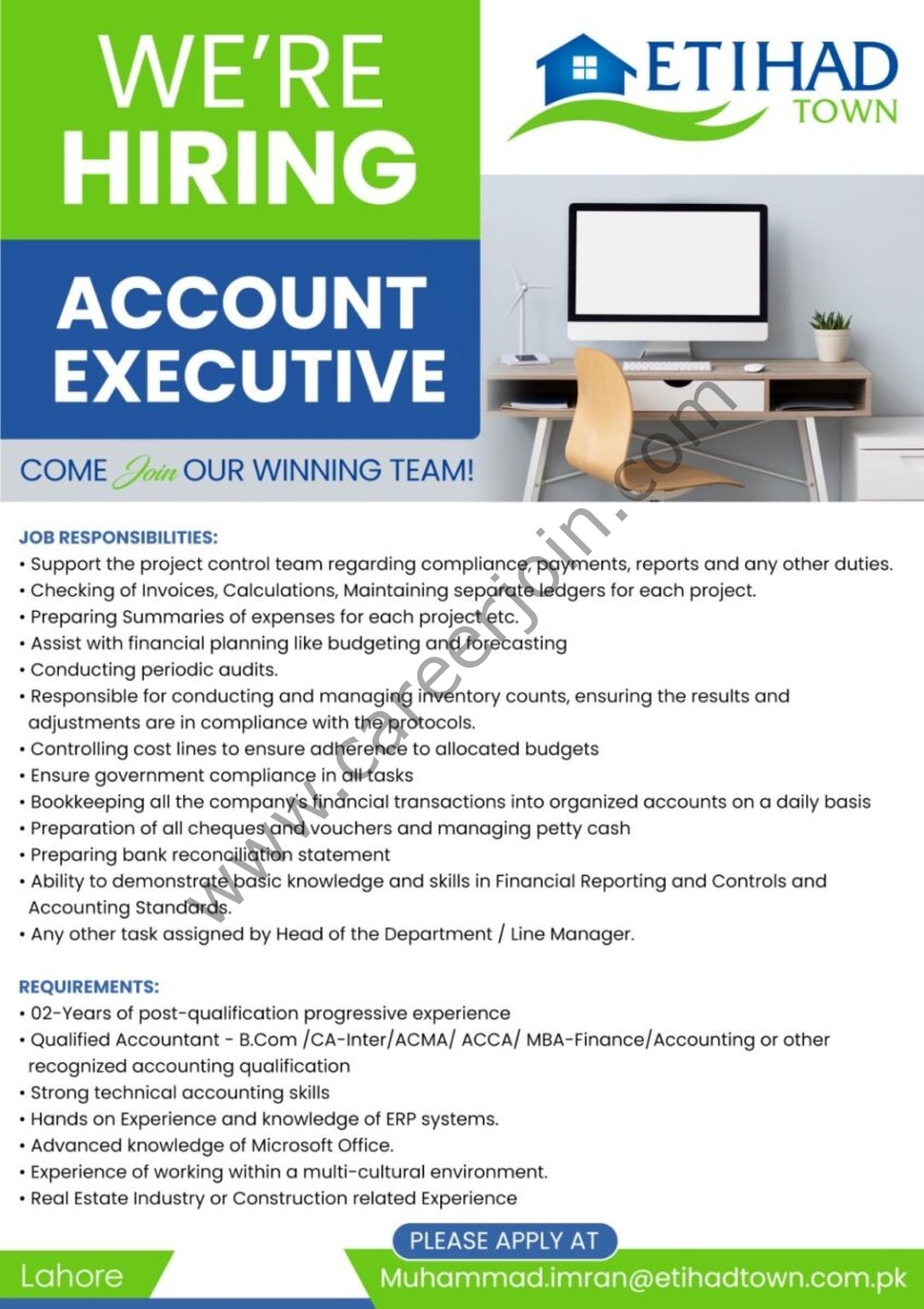 Etihad Town Jobs Account Executive 1