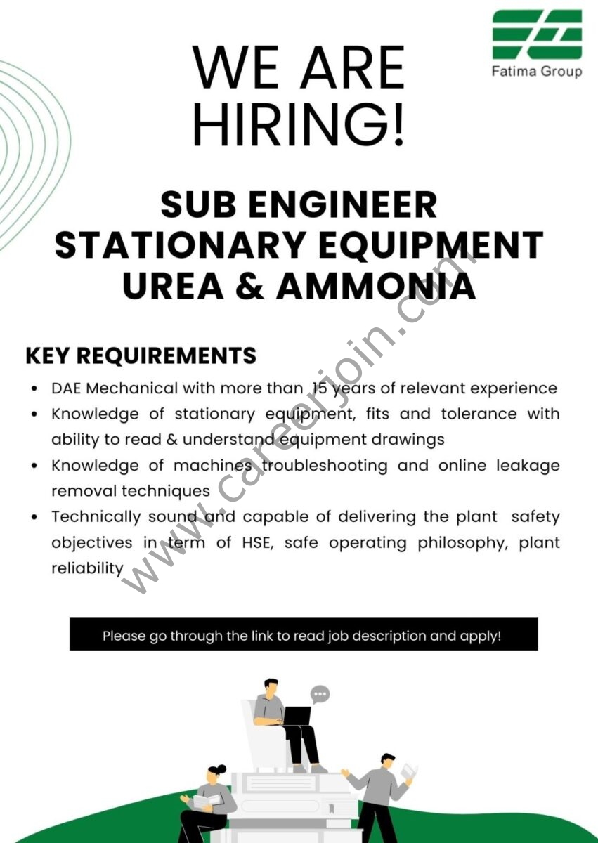 Fatima Group Jobs Sub Engineer Stationary Equipment Urea & Ammonia 1