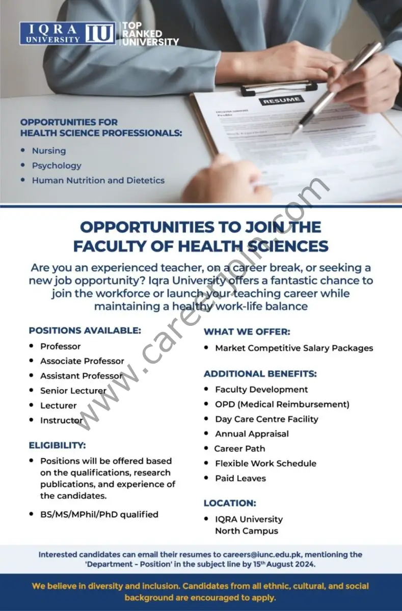 Iqra University IU Jobs July 2024 1