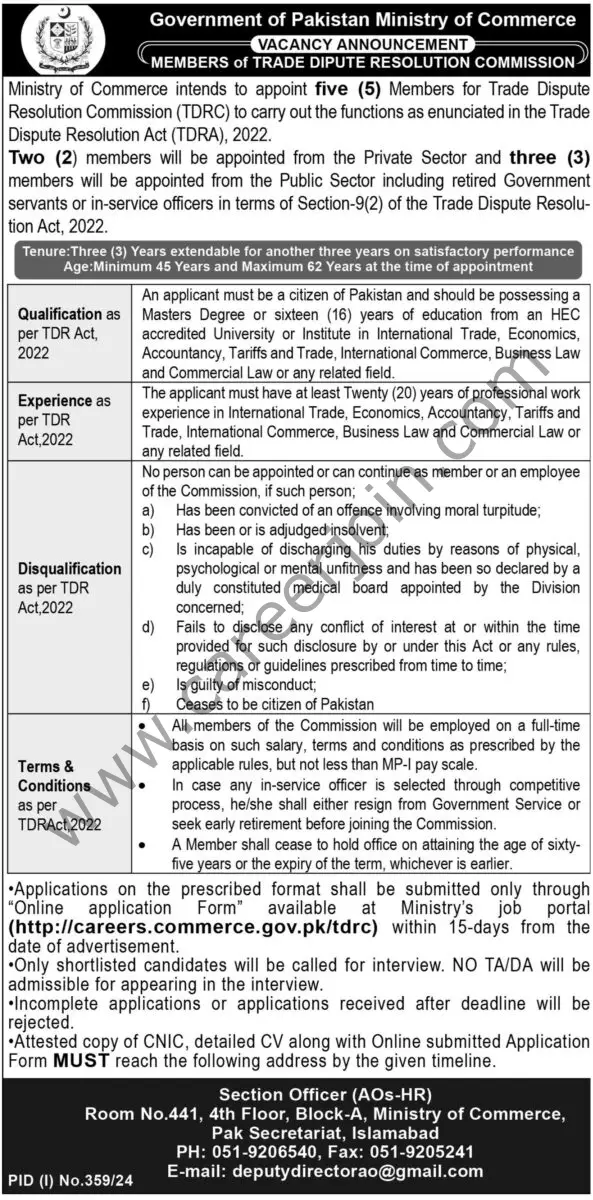 Ministry Of Commerce Jobs July 2024 1