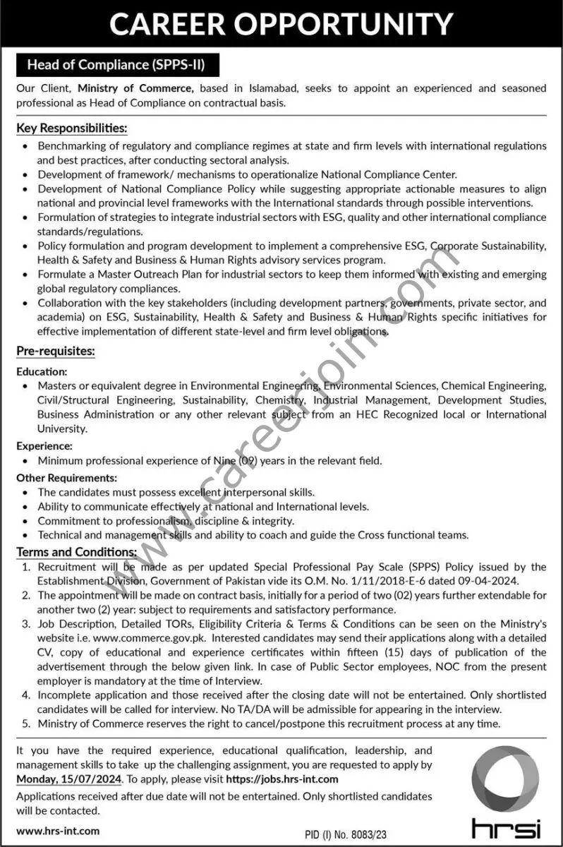 Ministry of Commerce Jobs 30 June 2024 Express 1