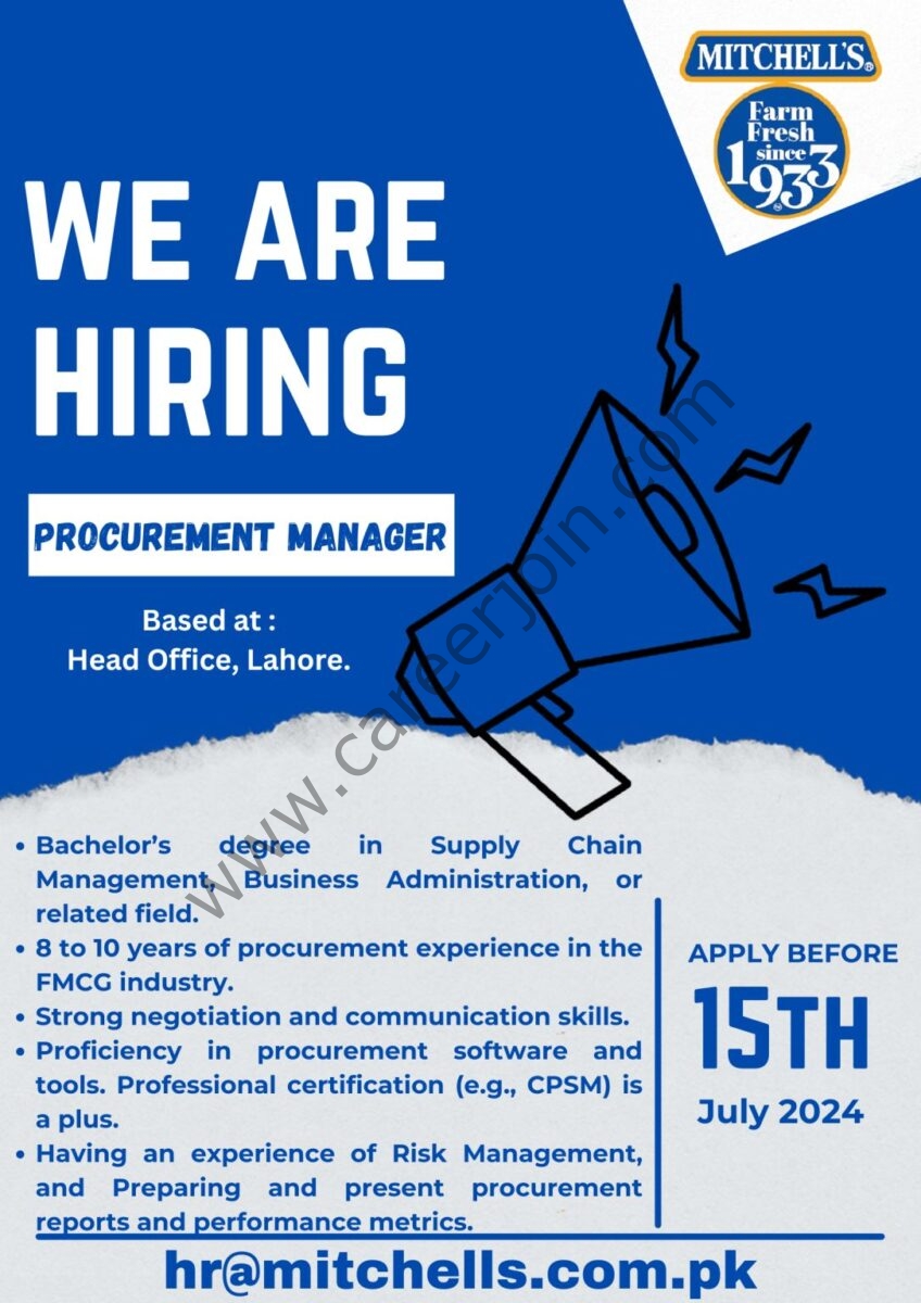 Mitchell's Fruit Farms Limited MFFL Jobs Procurement Manager 1