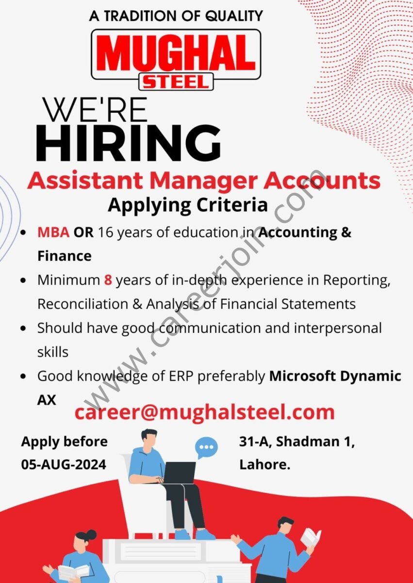  Mughal Steel Jobs Assistant Manager Accounts 1