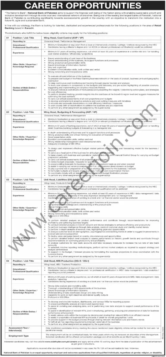 National Bank Of Pakistan NBP Jobs 28 July 2024 Dawn 01 1