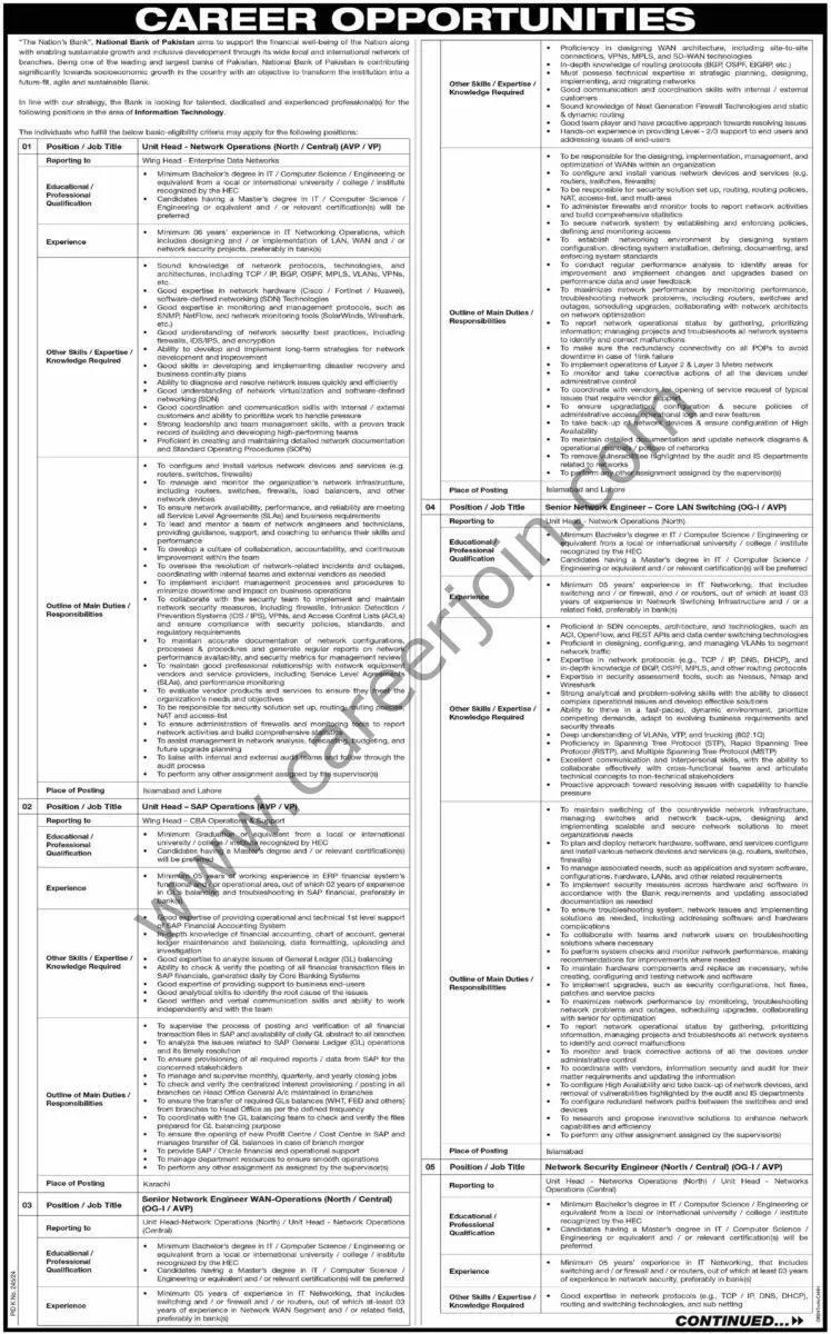 National Bank Of Pakistan NBP Jobs 28 July 2024 Dawn 02 1