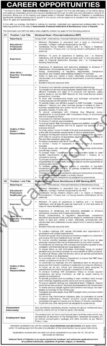 National Bank Of Pakistan NBP Jobs 28 July 2024 Dawn 04 1