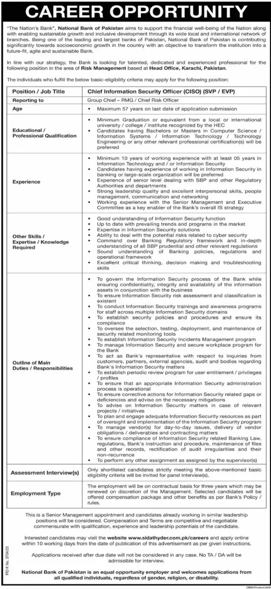 National Bank of Pakistan NBP Jobs 30 June 2024 Express Tribune 1