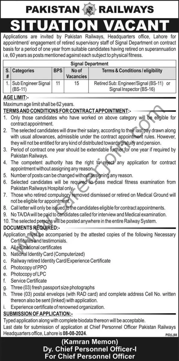 Pakistan Railways Jobs 10 July 2024 Express 1