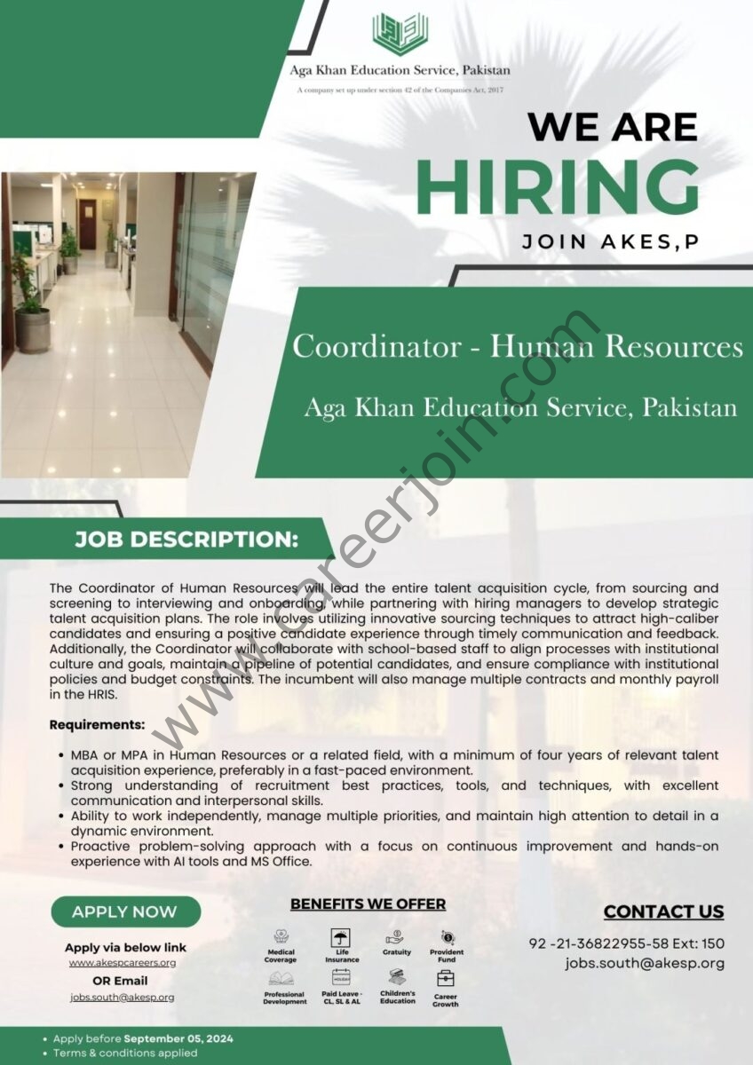 Aga Khan Education Service Jobs Coordinator HR 1