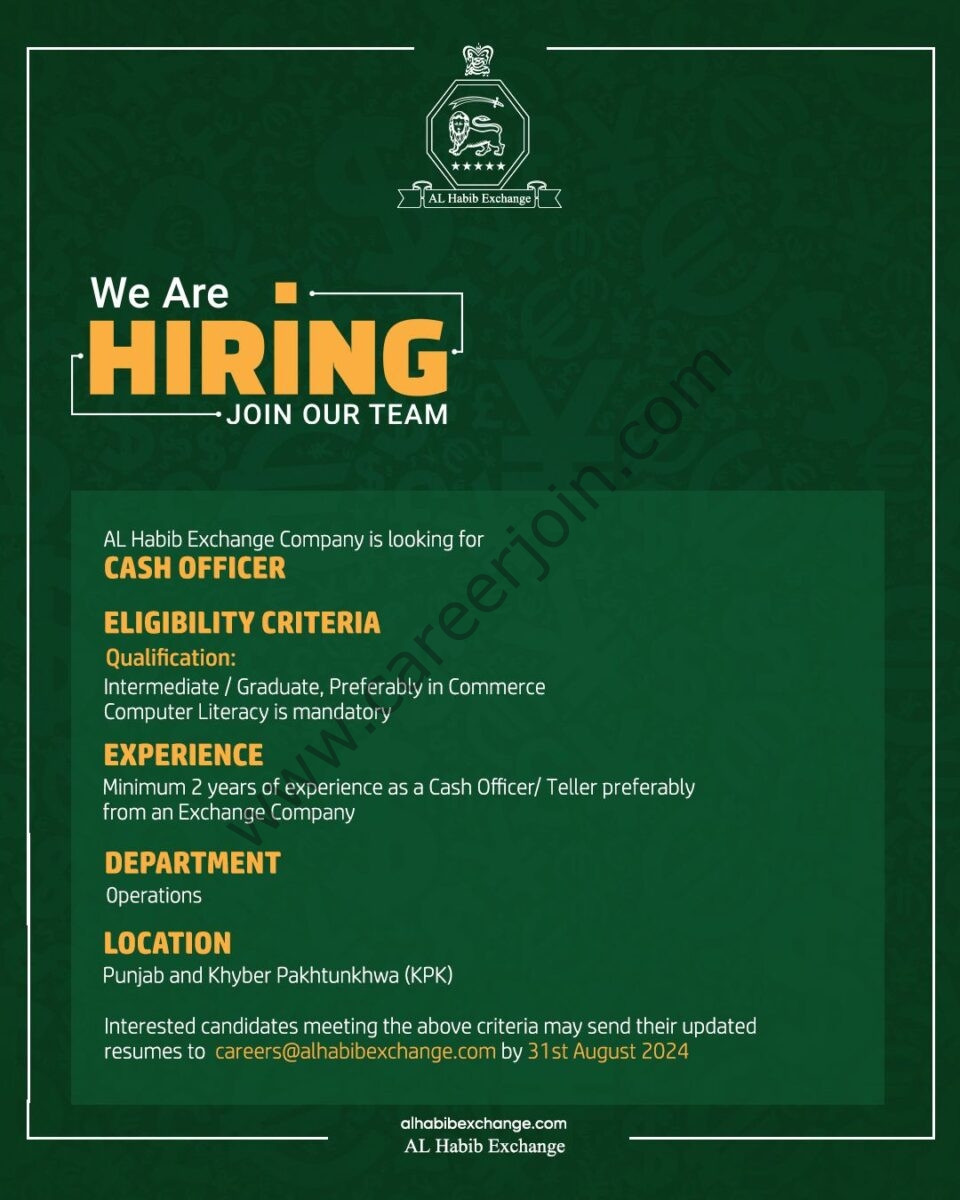 AL Habib Exchange Company Jobs August 2024 1