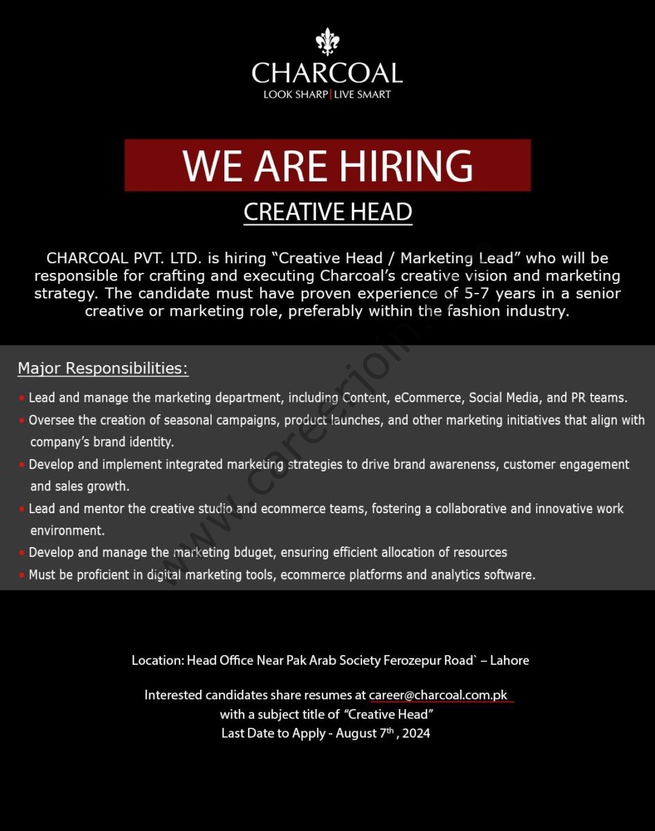 Charcoal Pvt Ltd Jobs Creative Lead  1