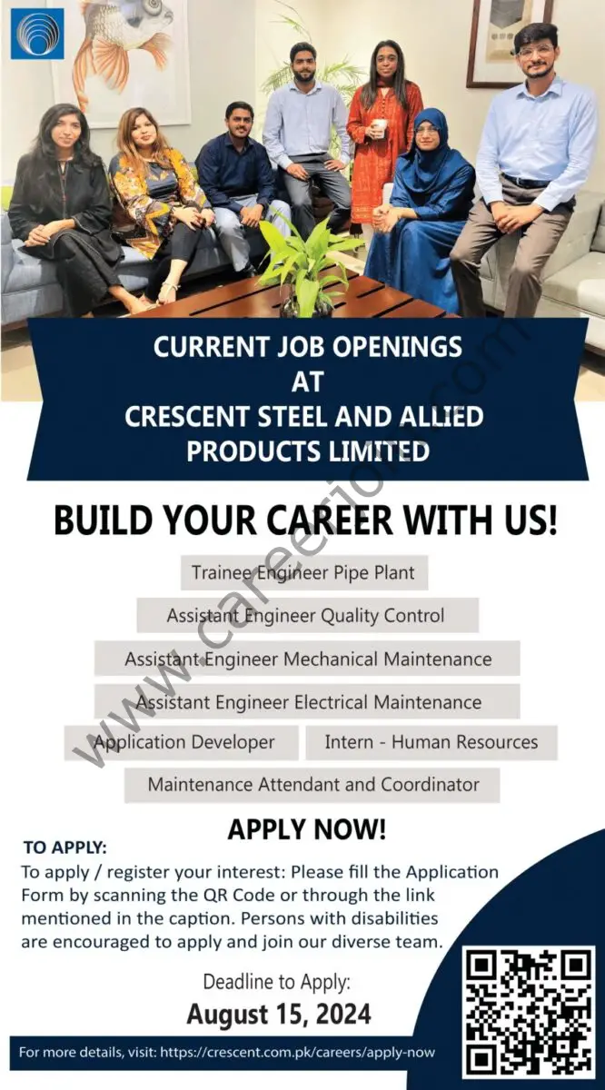  Crescent Steel & Allied Products Limited Jobs August 2024 1