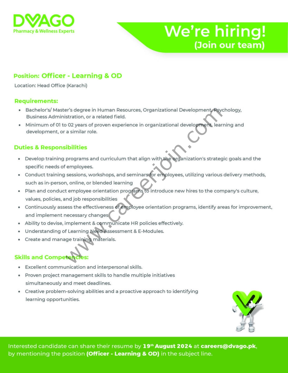 DVAGO Pharmacy & Wellness Experts Jobs Officer Learning & OD 1