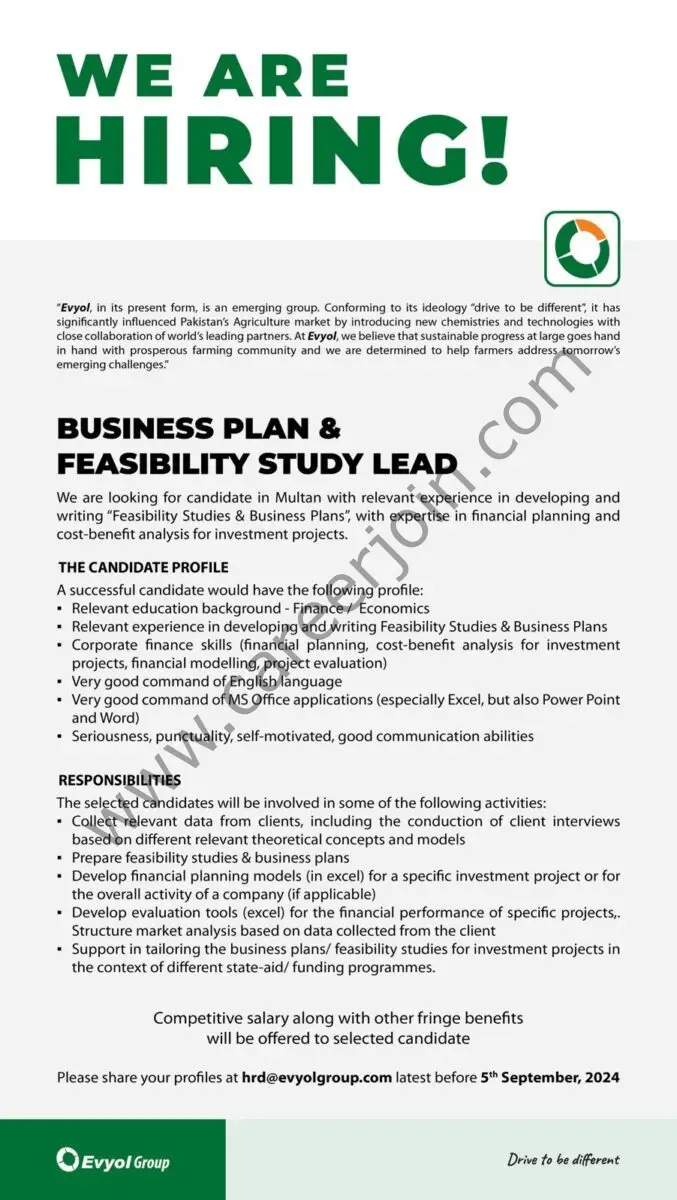 Evyol Group Jobs Business Plan & Feasibility Study Lead 1