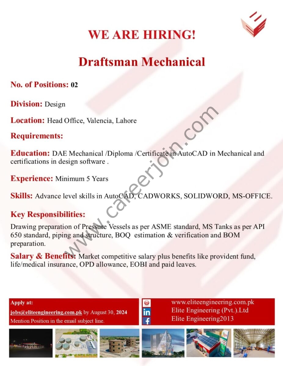 Elite Engineering Jobs Draftsman Mechanical 1