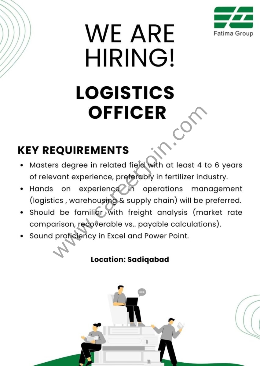 Fatima Group Jobs Logistics Officer 1