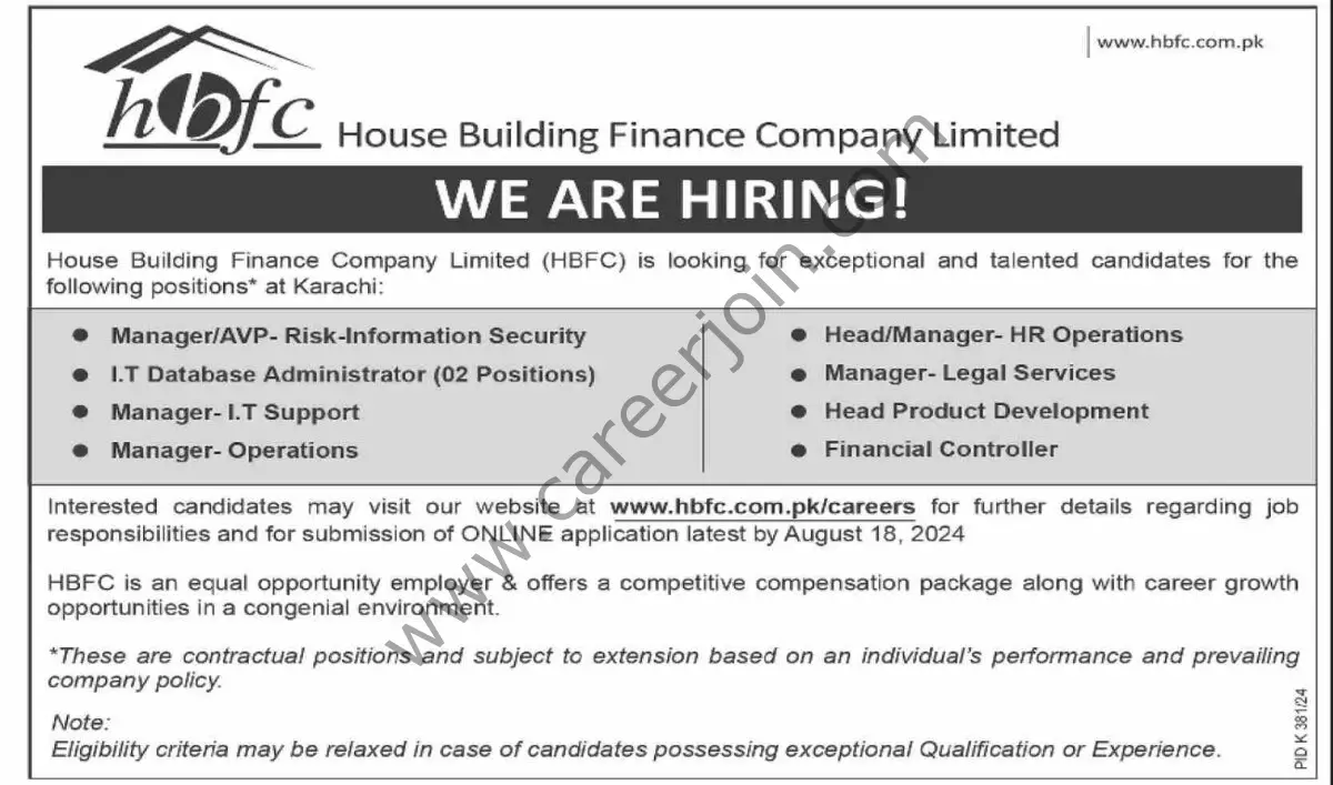 House Building Finance Co Ltd HBFC Jobs 11 August 2024 Dawn 1