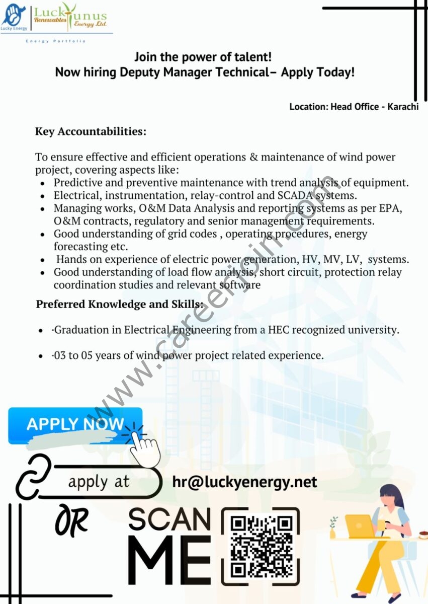 Lucky & Yunus Energy Jobs Deputy Manager Technical 1