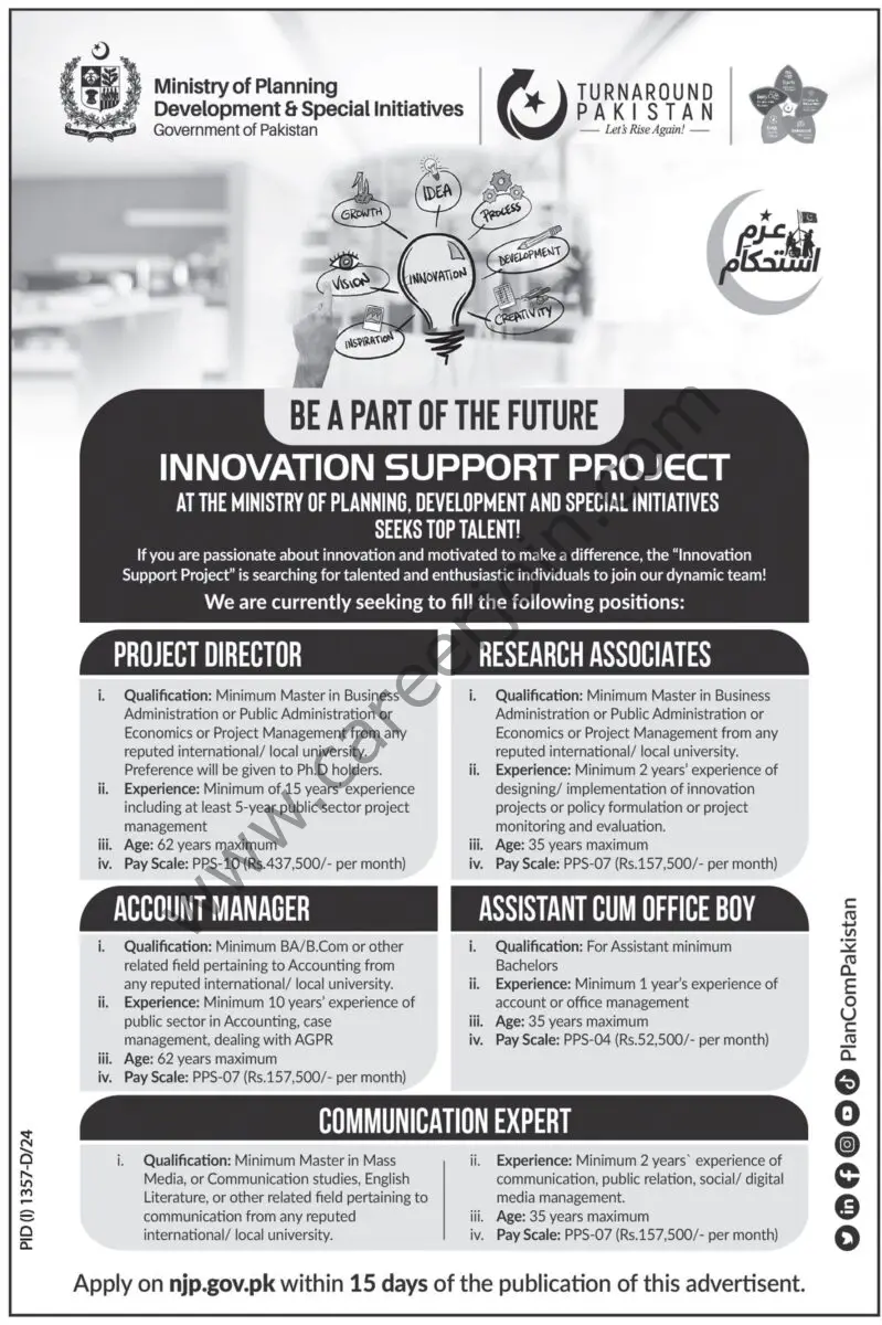 Ministry of Planning Development & Special Initiatives Jobs 25 August 2024 Express Tribune 1