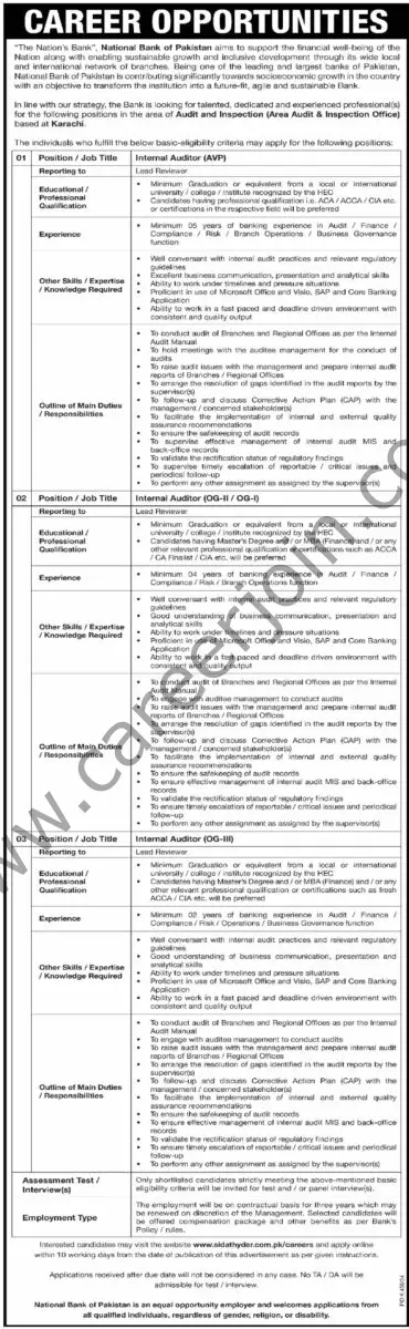 NBP National Bank Pakistan Jobs 18 August 2024 Dawn 1