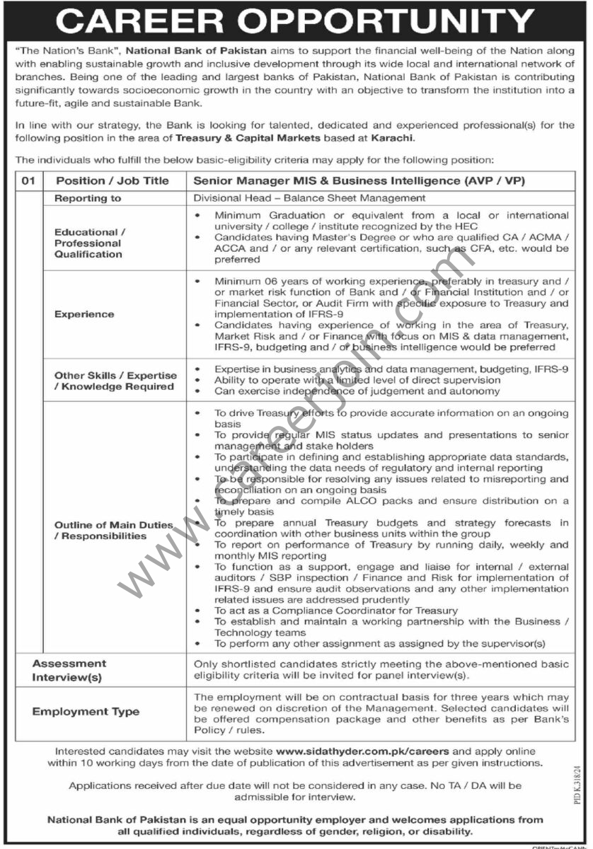 National Bank of Pakistan NBP Jobs 04 August 2024 Dawn 1