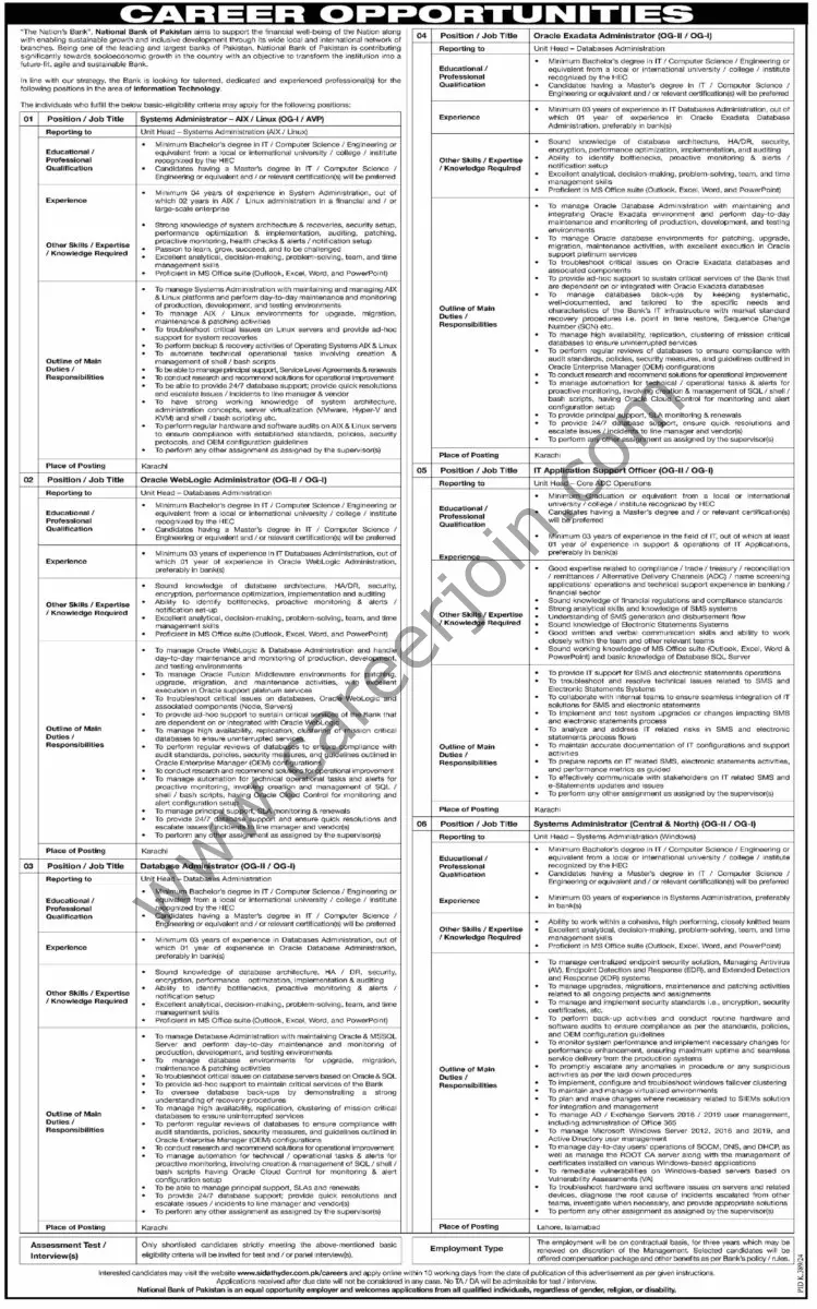 National Bank of Pakistan NBP Jobs 11 August 2024 Dawn 01 1