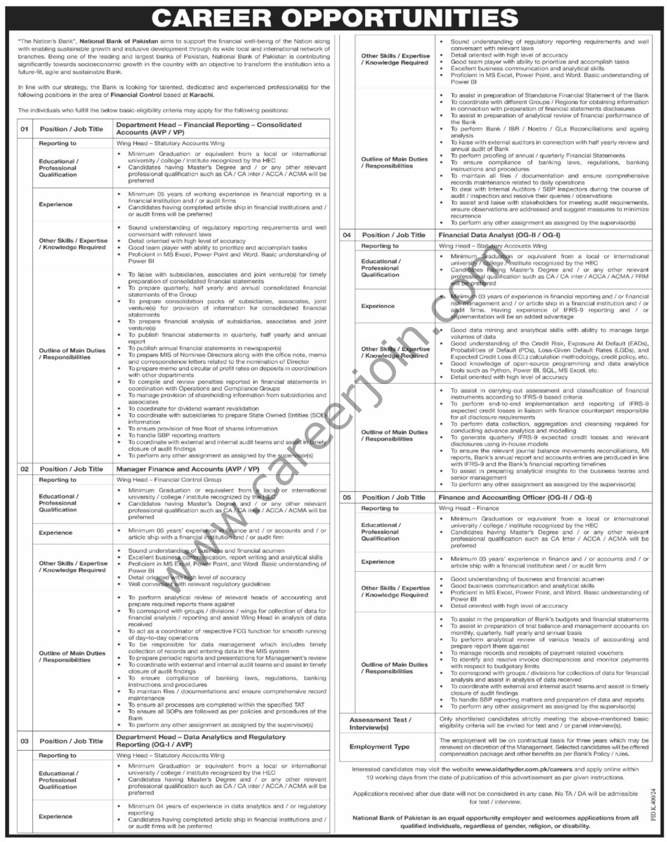 National Bank of Pakistan NBP Jobs 11 August 2024 Dawn 02 1