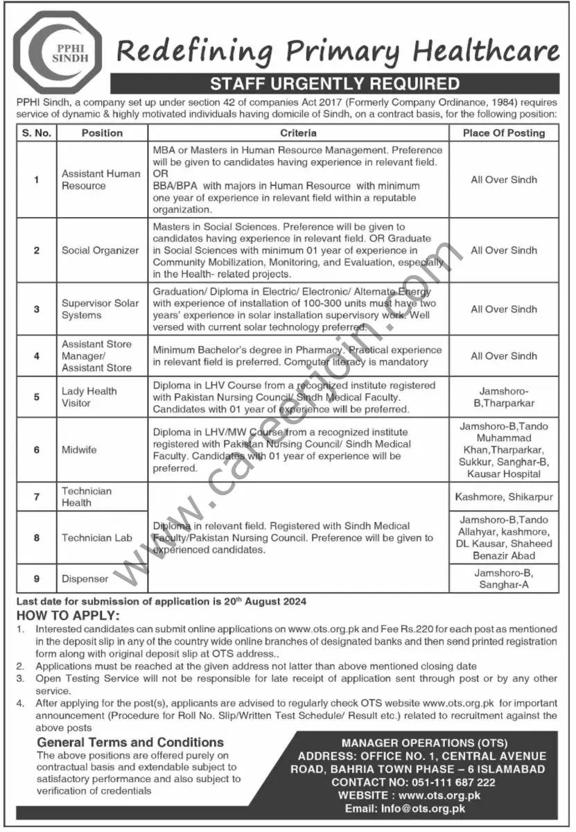 PPHI Sindh Jobs 03 August 2024 Dawn 1