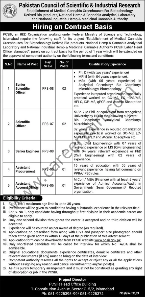 Pakistan Council of Scientific & Industrial Research PCSIR Jobs 04 August 2024 Express 1