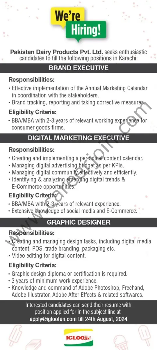 Pakistan Dairy Products Pvt Ltd Jobs August 2024 1