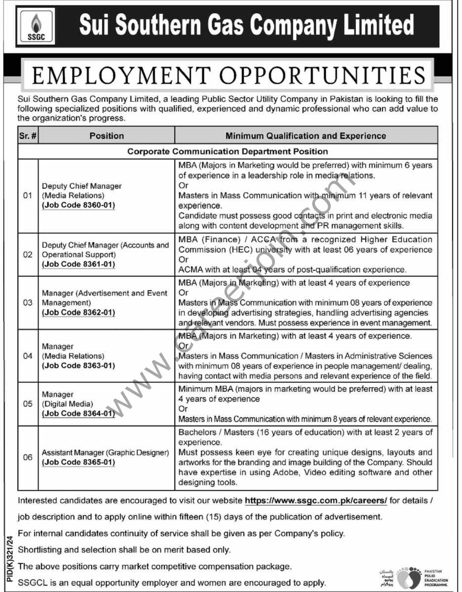 Sui Southern Gas Co Ltd SSGC Jobs 04 August 2024 Dawn 1