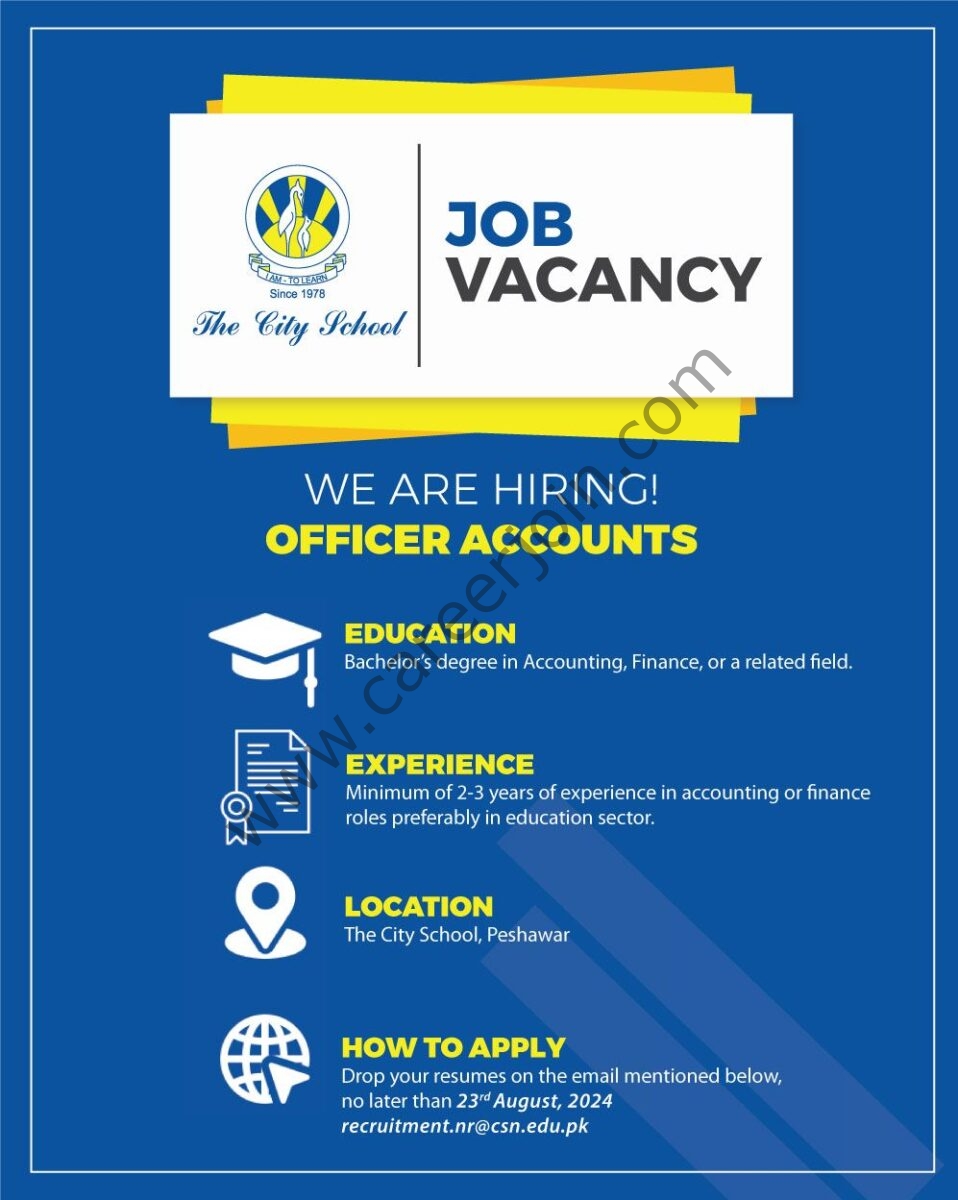 The City School Jobs Officer Accounts 1