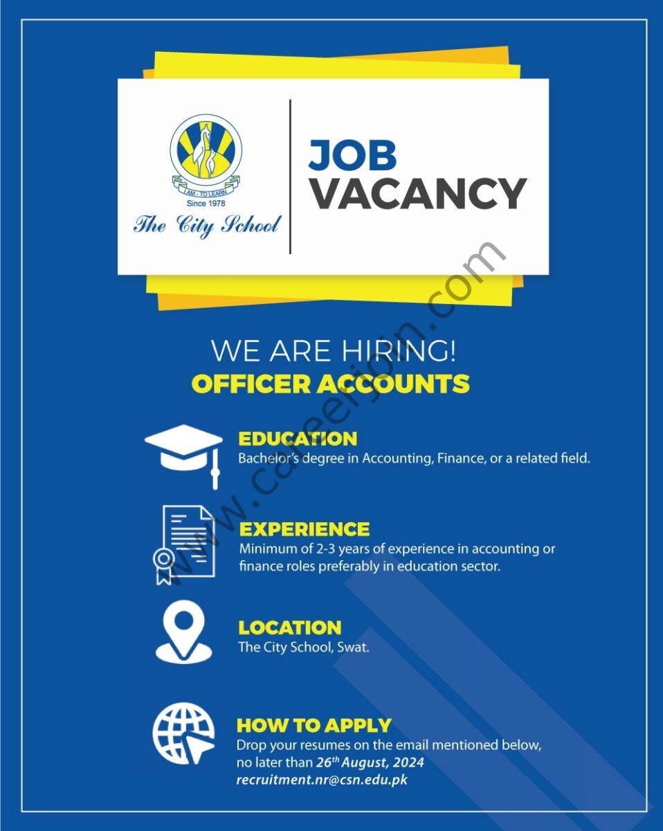 The City School Jobs Officer Accounts 1