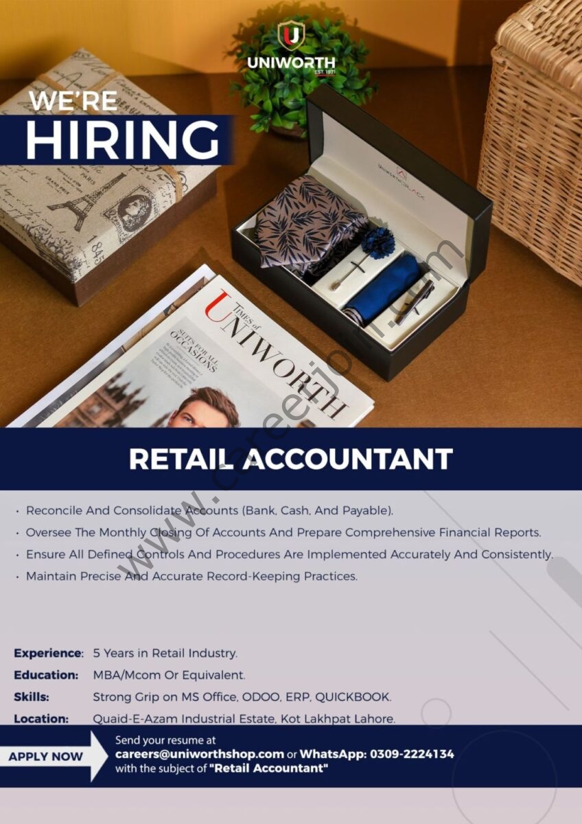 Uniworth Jobs Retail Accountant 1