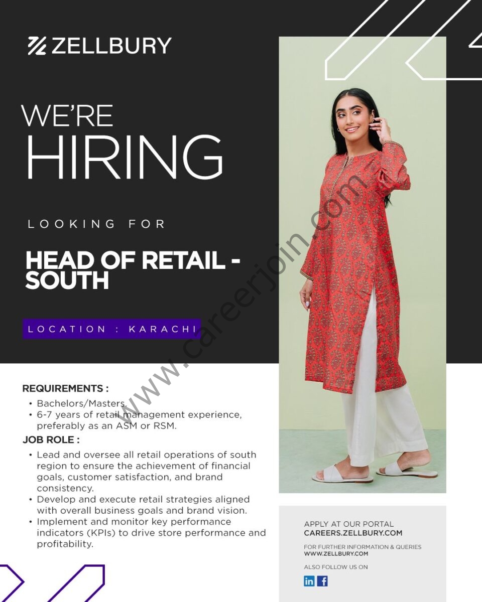 Zellbury Pakistan Jobs Head of Retail 1