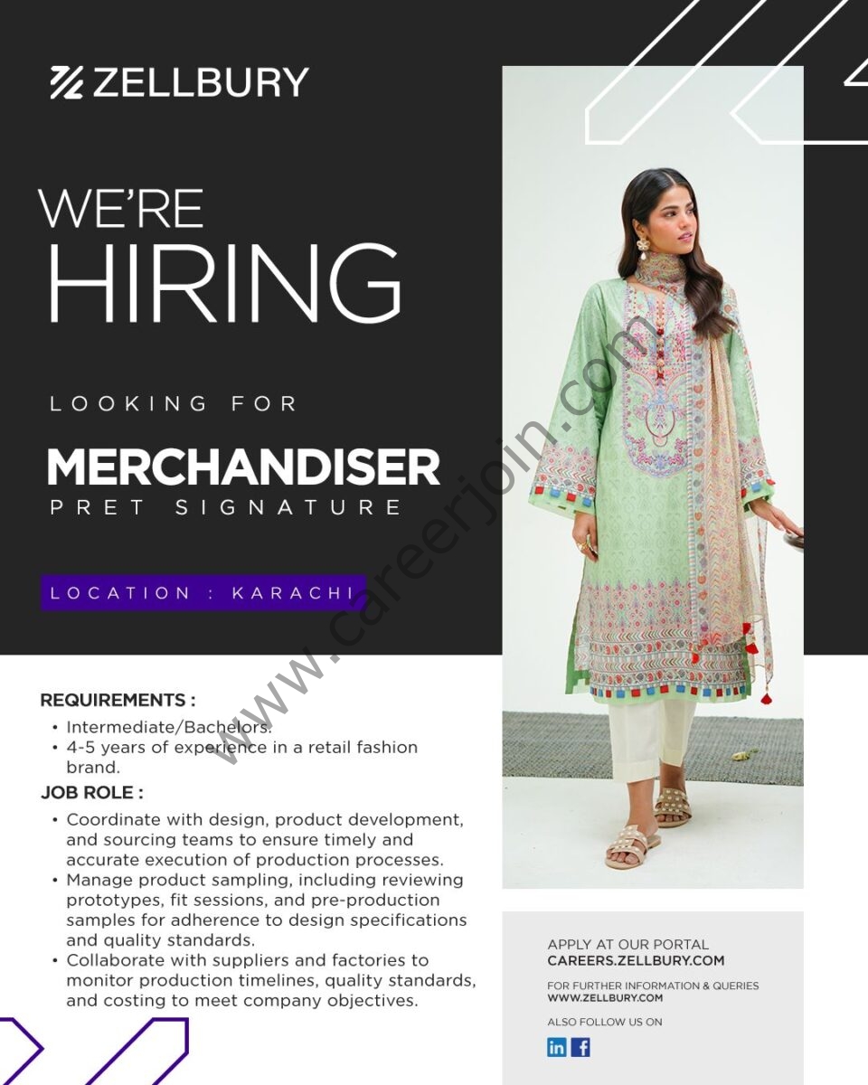 Zellbury Pakistan Jobs Merchandiser  1