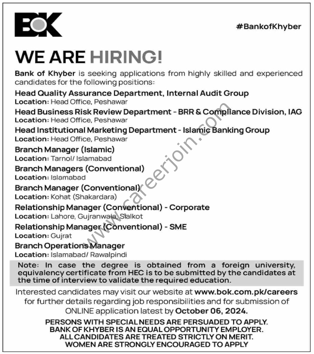 Bank of Khyber BOK Jobs 22 Septmeber 2024 Dawn 01 1