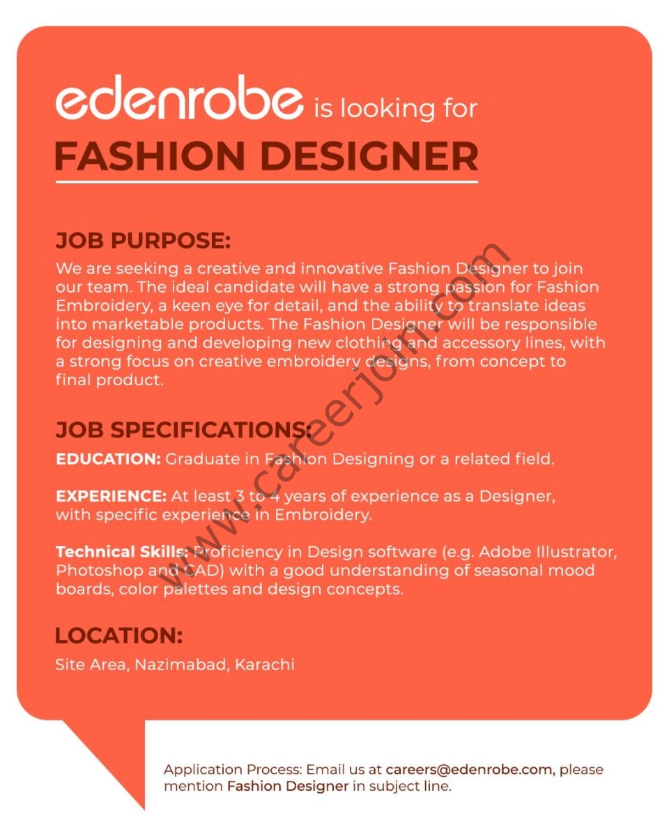 Edenrobe Jobs Fashion Designer 1