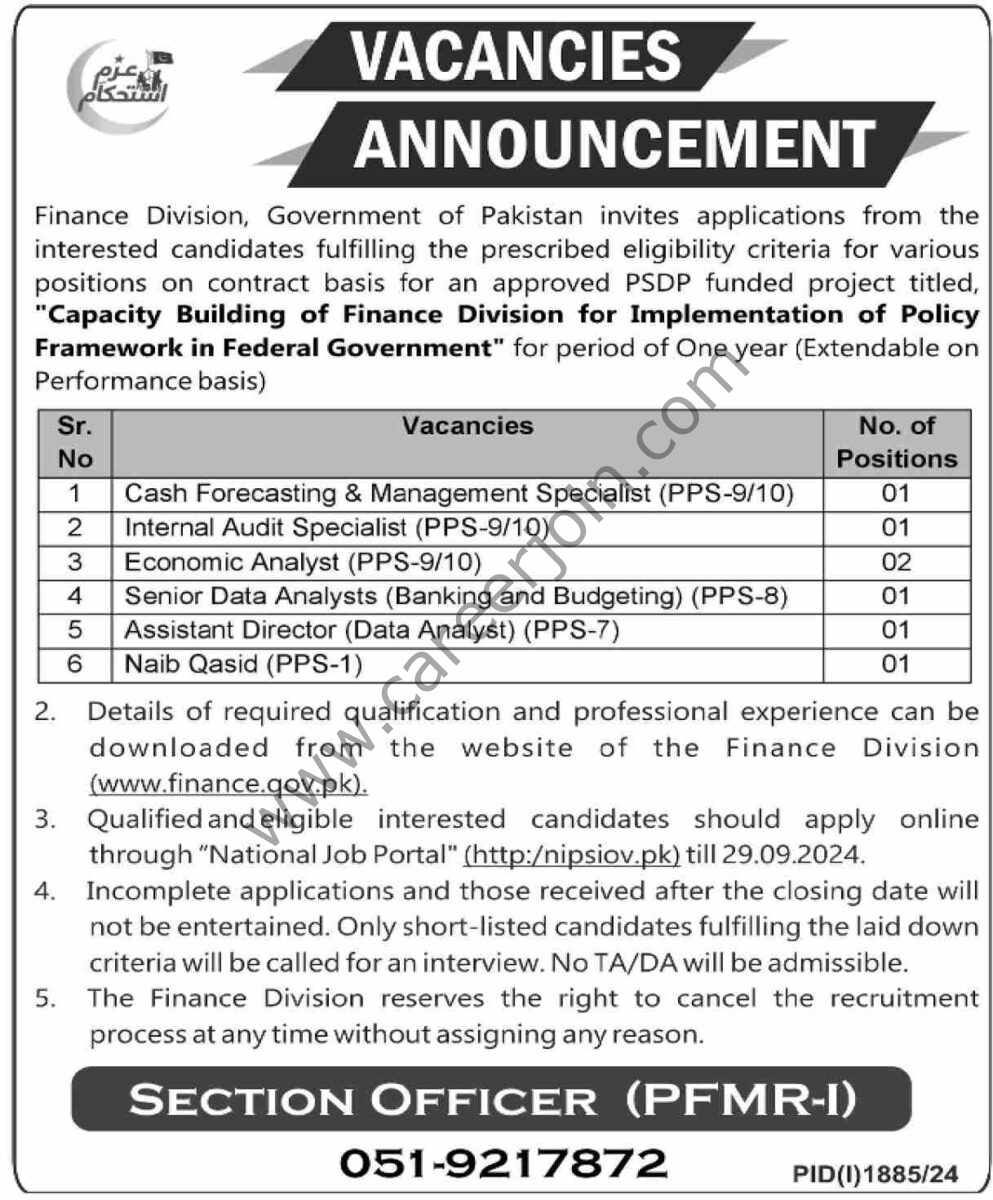 Finance Division Jobs 15 September 2024 Dawn 1