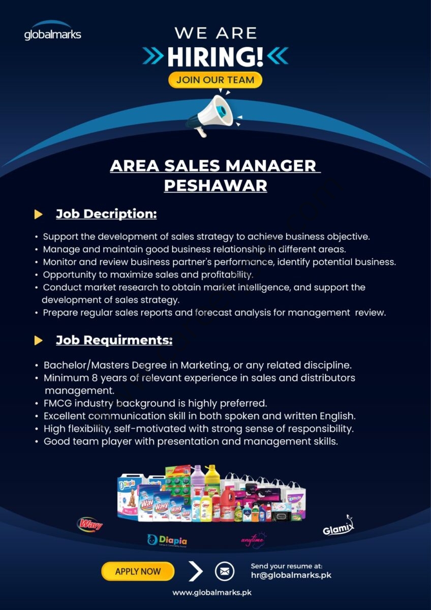 Global Marks Pvt Ltd Jobs Area Sales Manager 1